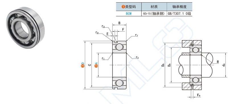 帶卡簧槽深溝球軸承在發動機中的應用